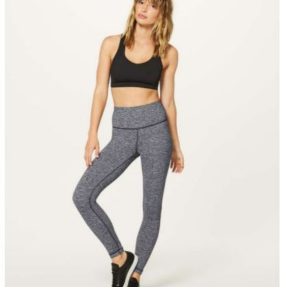 Lululemon Wunder Under Crop (Hi-Rise) | Heathered Black | Size 8 | Used - Picture 3 of 12